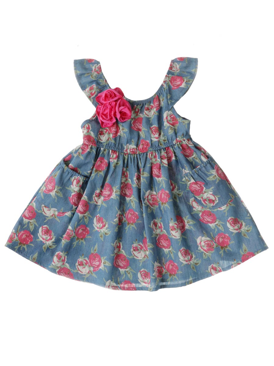 Chambray Rose Dress Front