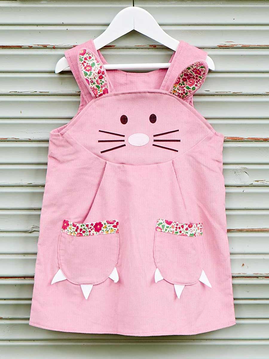 Bunny Rabbit Dress, Dusky Pink Front