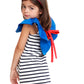 Striped Dress With Ruffle Collar for Girls