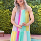 Rainbow Colorblock Adults Mesh Circle Dress