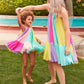 Rainbow Colorblock Adults Mesh Circle Dress Alt 2