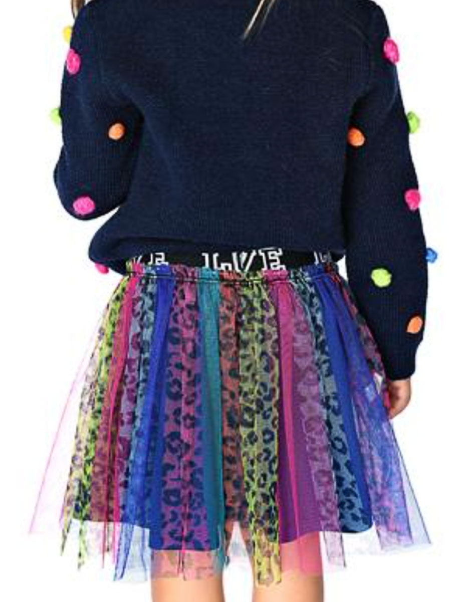 Leopard Rainbow Tutu Skirt for Girls