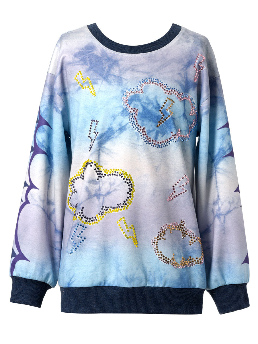 Clouds and Thunder Rhinestone Sweatshirt for Girls