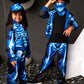 Electric Skeleton Tracksuit Costume for Kids