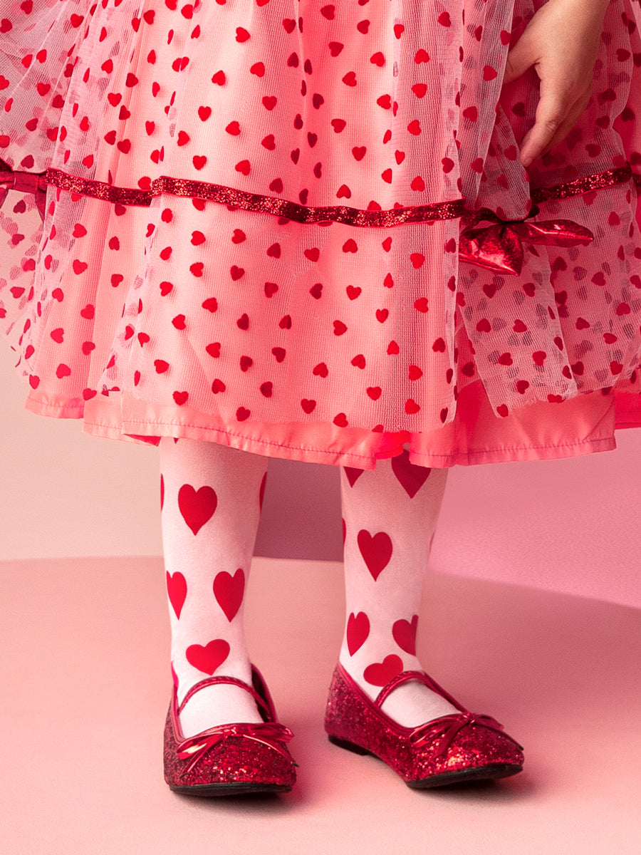 Love Heart Tights for Girls