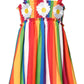 Daisy Trim Rainbow Stripe Dress for Girls
