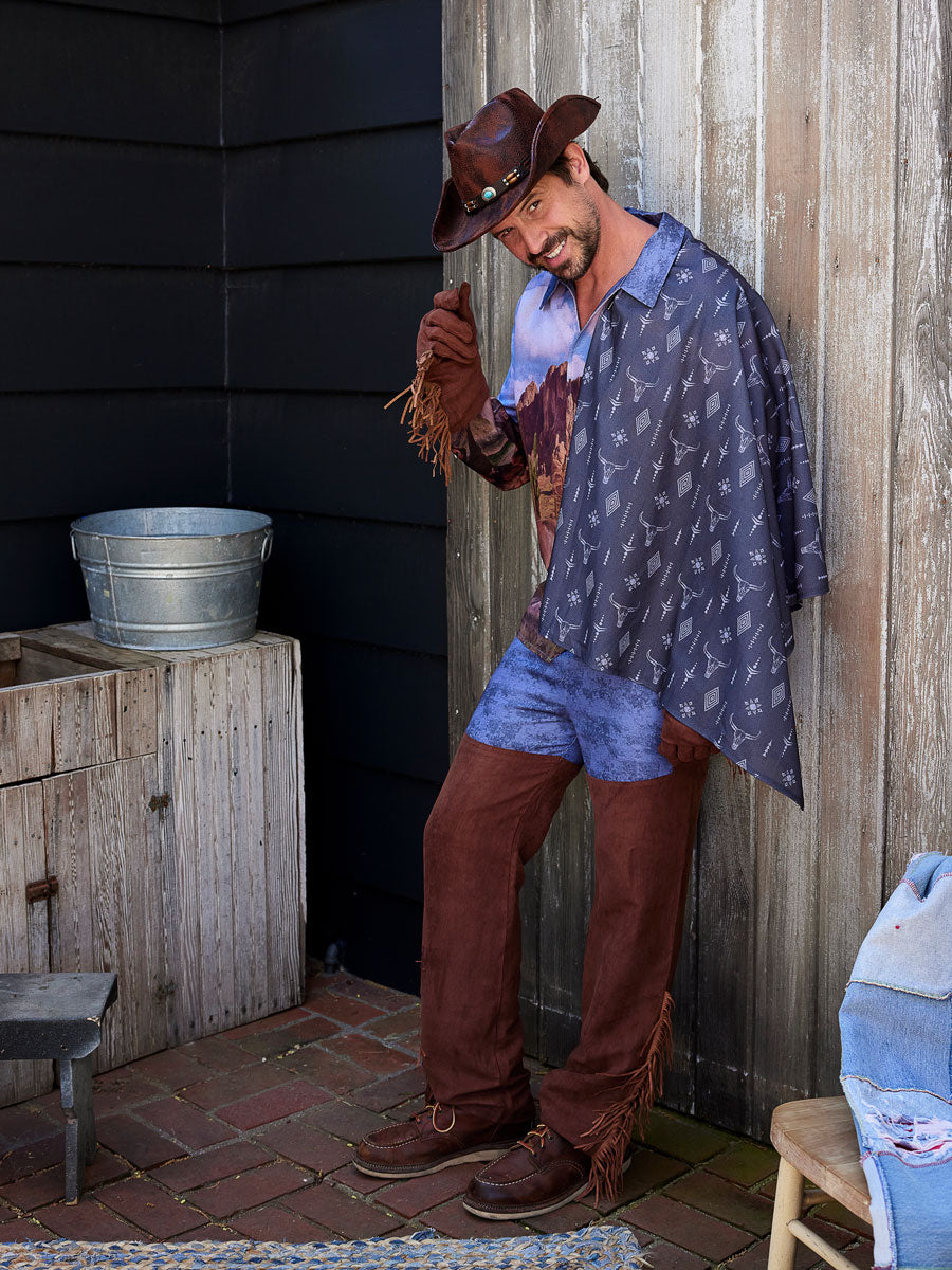 Cowboy man, american western. Wild west with funny guy cowboy. Stock Photo