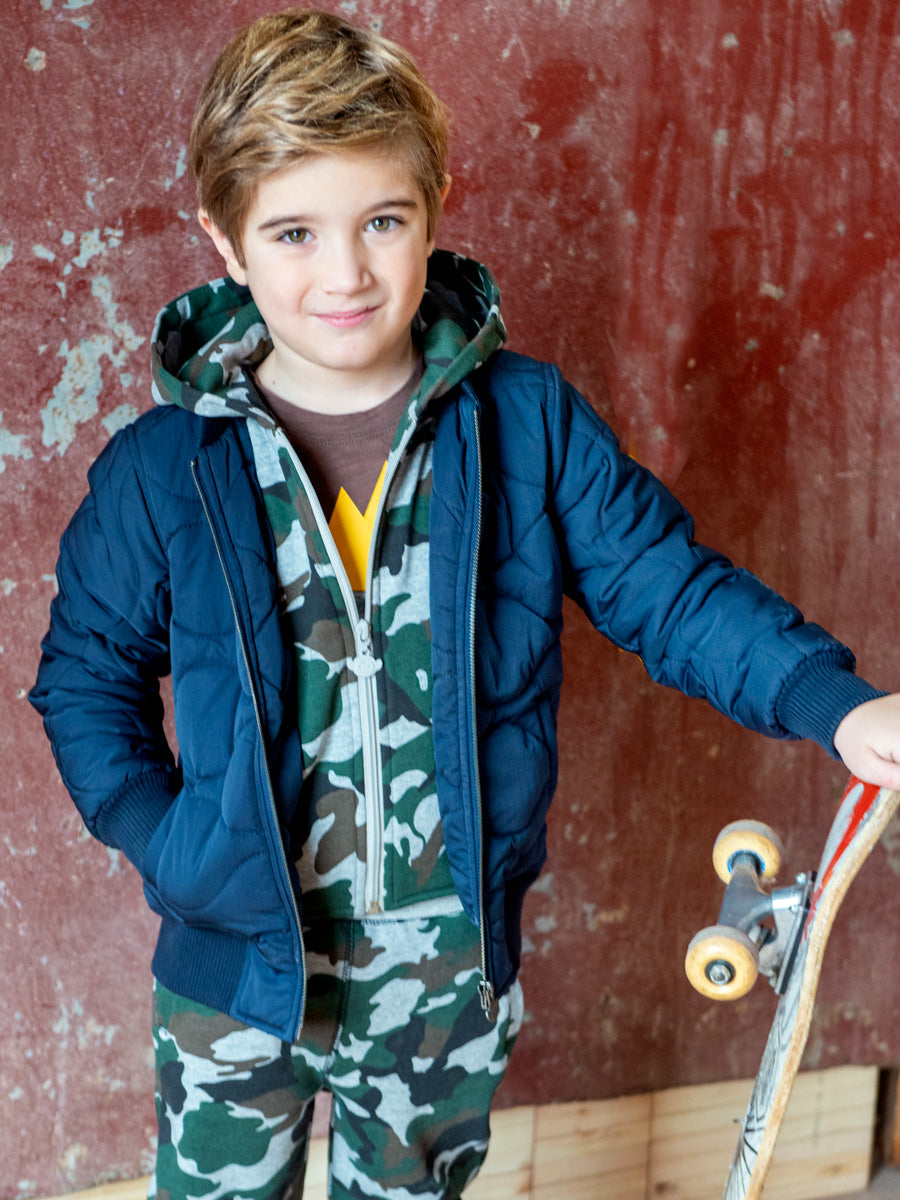 boys hooded bomber jacket