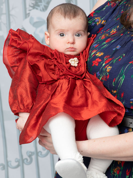 Maelie Red Holiday Dress for Baby