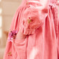 Fiona Pink Floral Embroidered Cord Dress for Girls