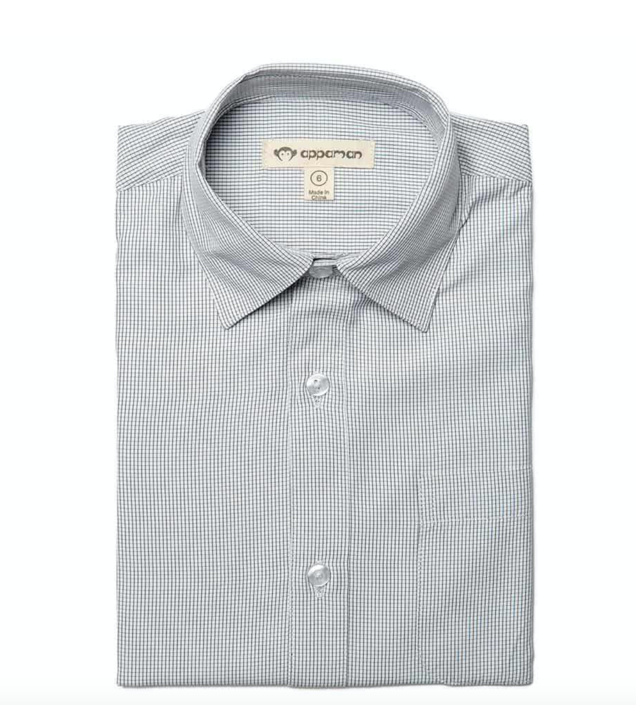 White & Blue Windowpane Shirt for Boys