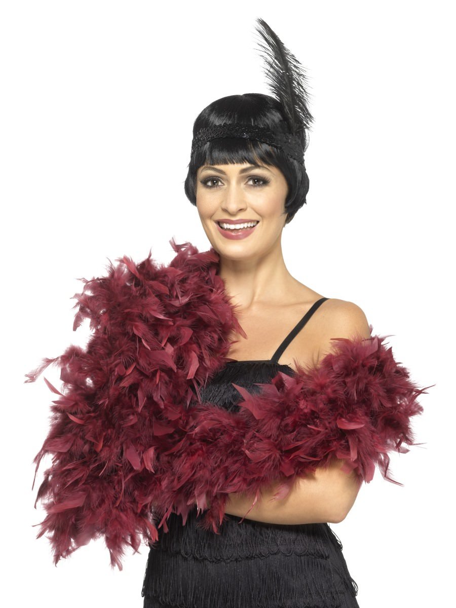 Deluxe Feather Boa, Burgundy