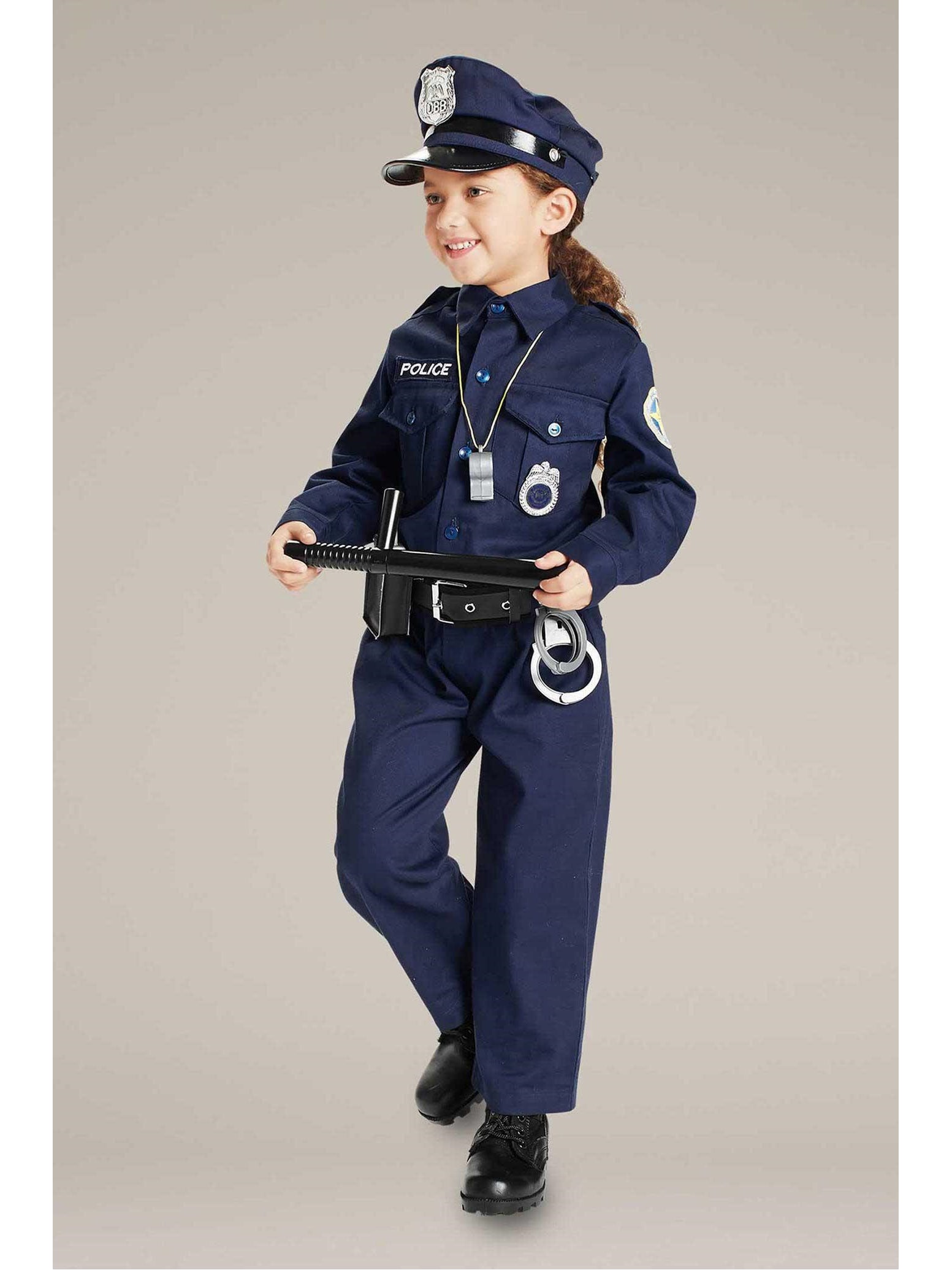 Jr. Police Officer Costume For Kids  blu alt2