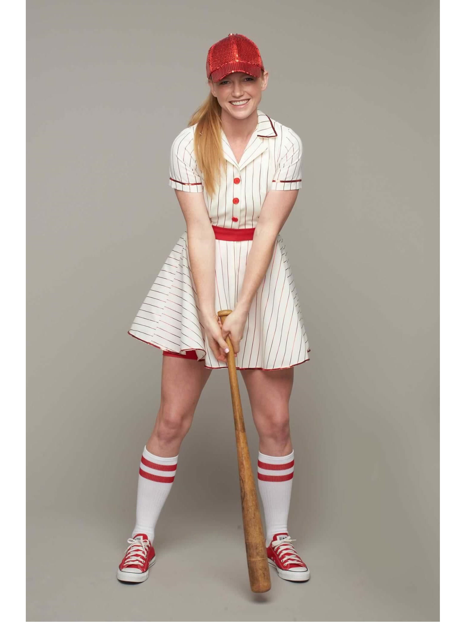 Retro Baseball Player Costume for Women, Size 4/6
