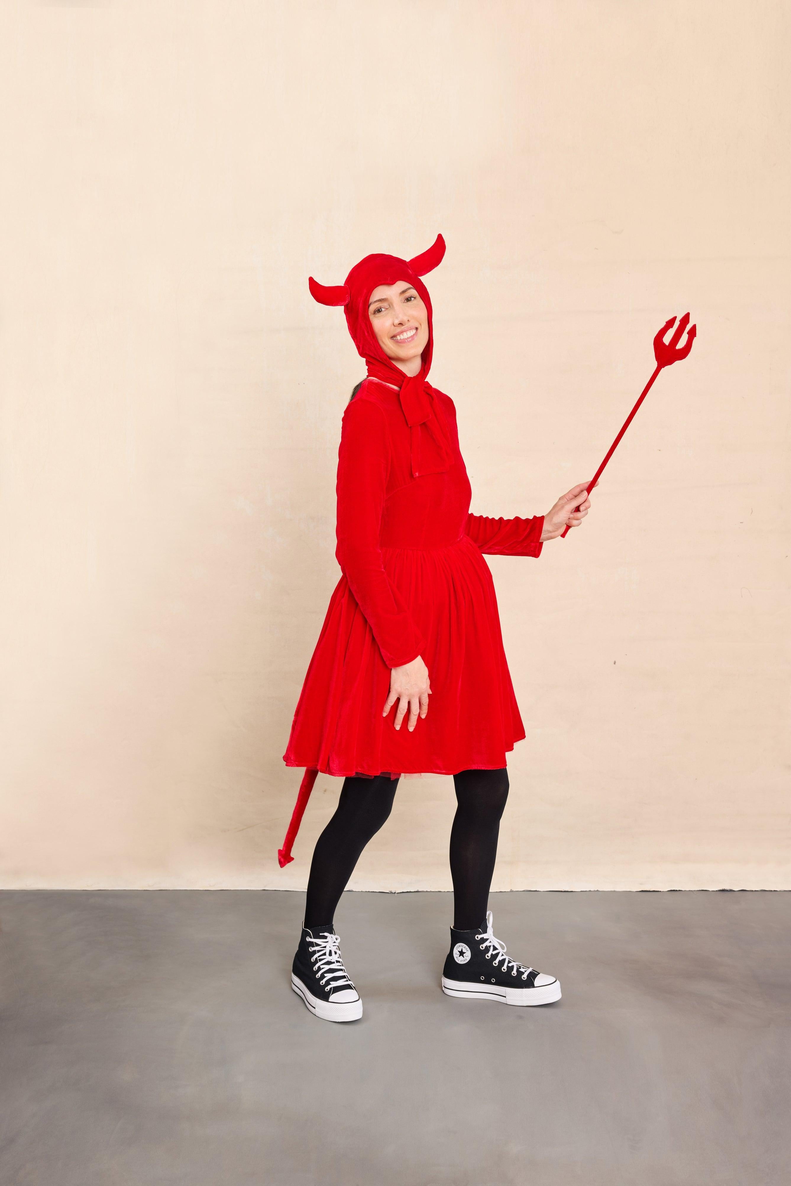 Adult Vintage Devil Velour Bonnet & Tail - Chasing Fireflies