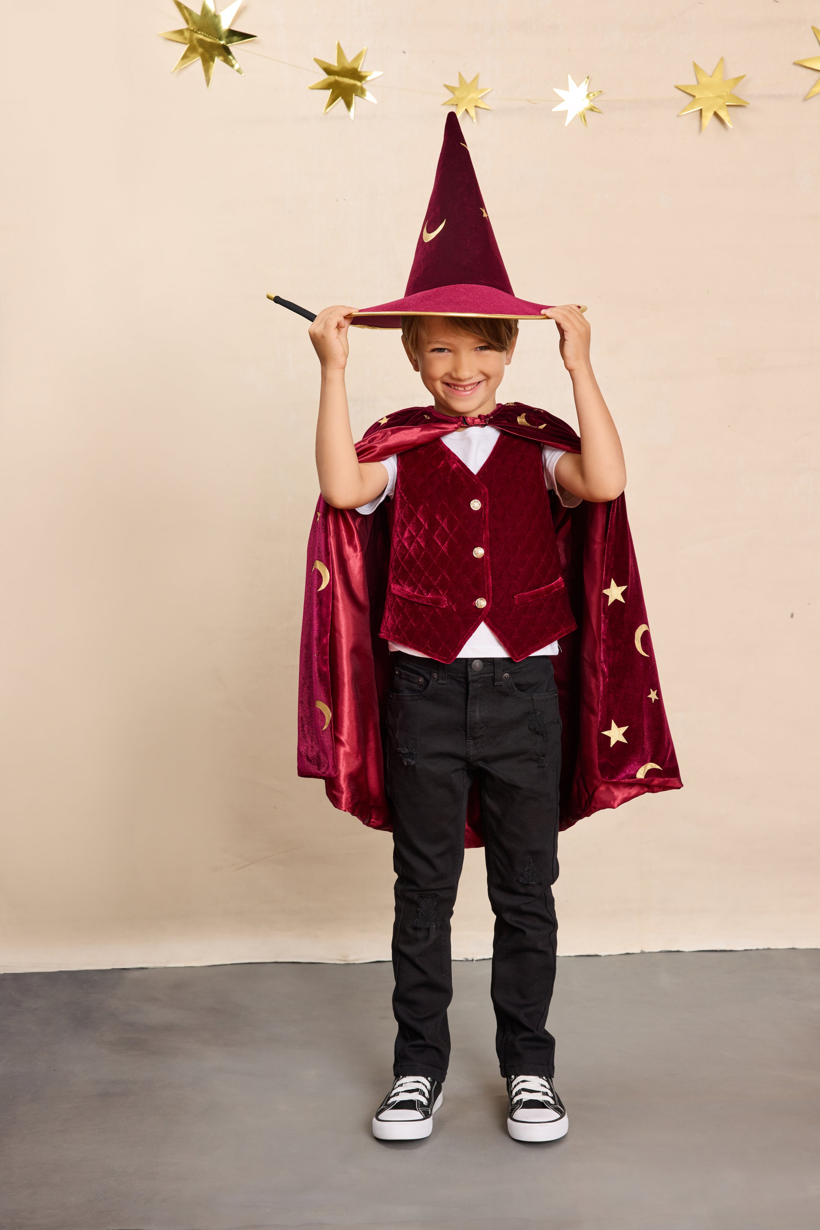 Burgundy Magician Costume Set for Kids-Chasing Fireflies