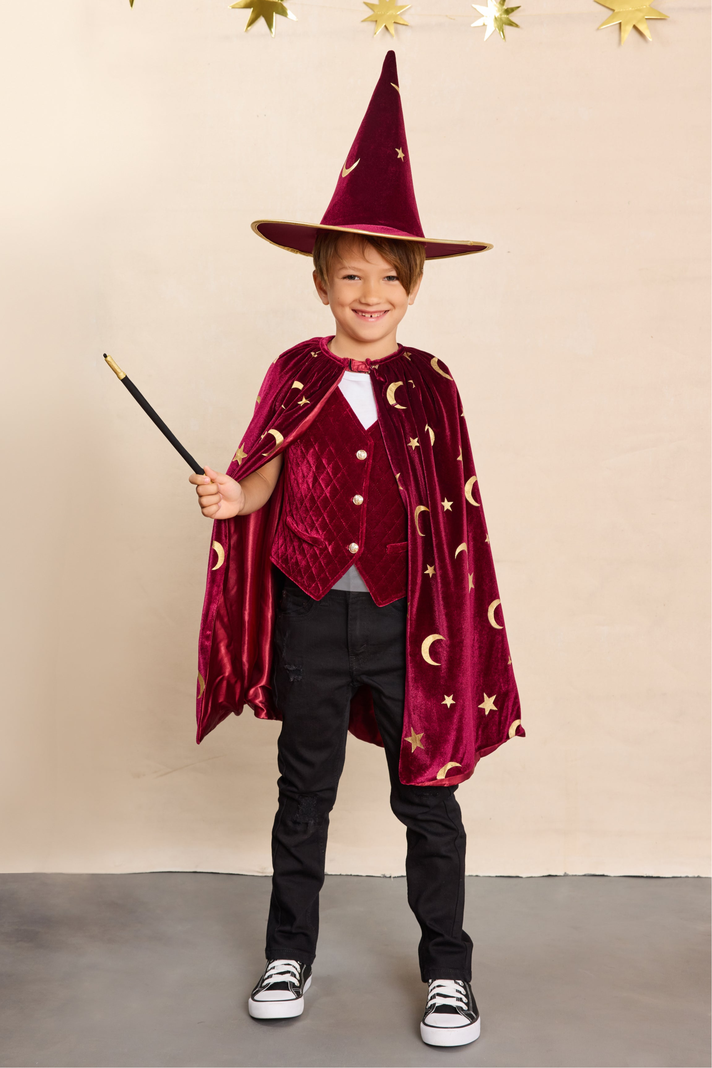 Burgundy Magician Costume Set for Kids-Chasing Fireflies