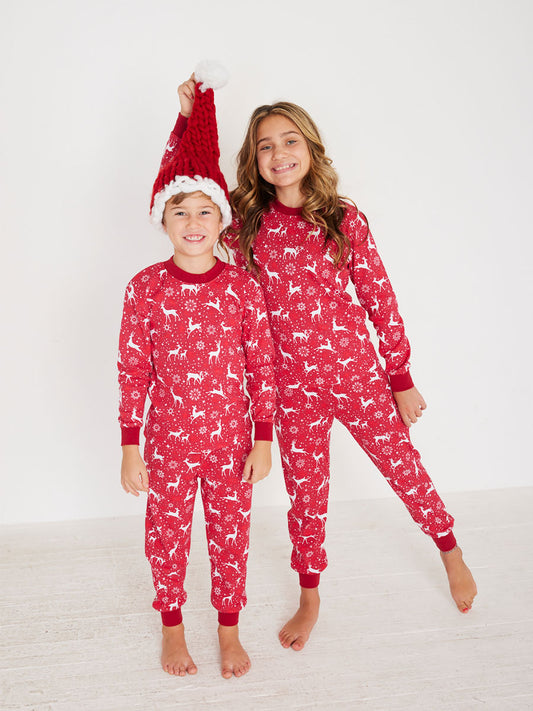 Kids Holiday Red Deer Pajamas