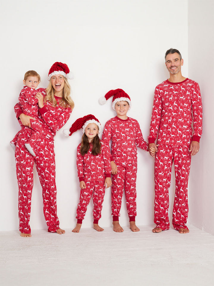 Kids Holiday Red Deer Footed Onesie Pajamas