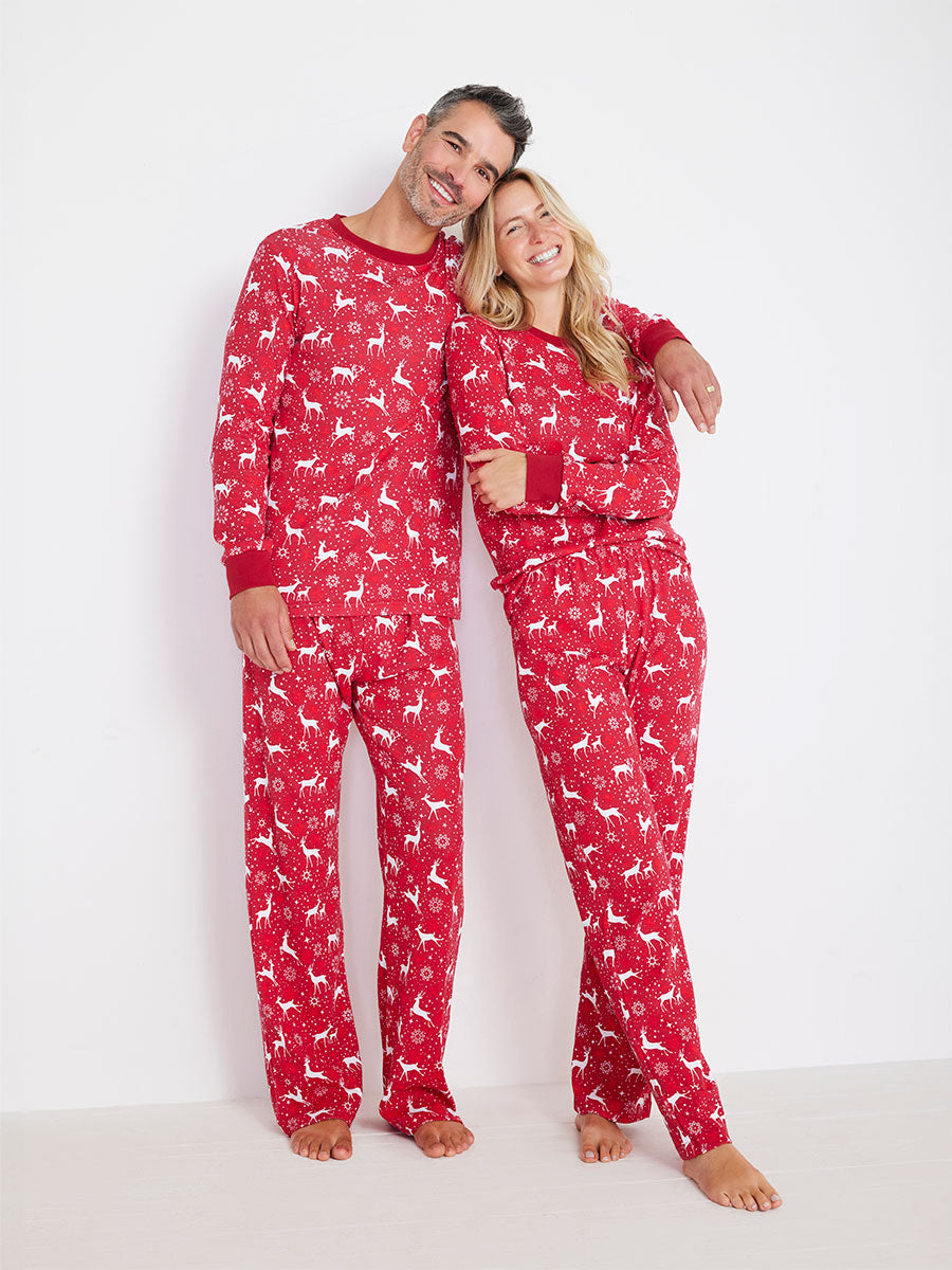 Adults Holiday Red Deer Pajamas