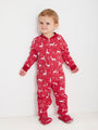 Kids Holiday Red Deer Footed Onesie Pajamas