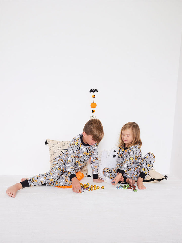 Kids Trick or Treat Long John Pajamas