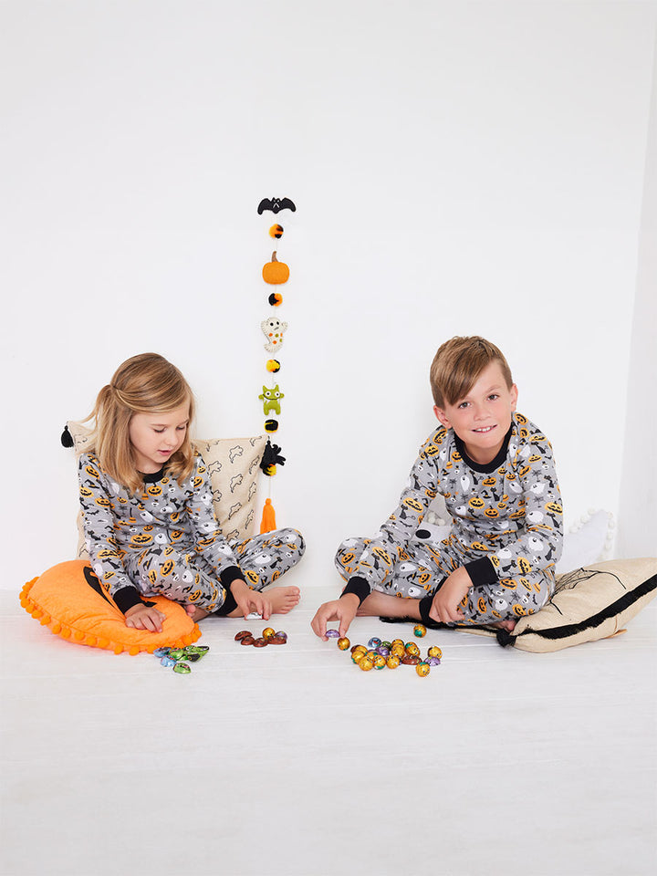 Kids Trick or Treat Long John Pajamas