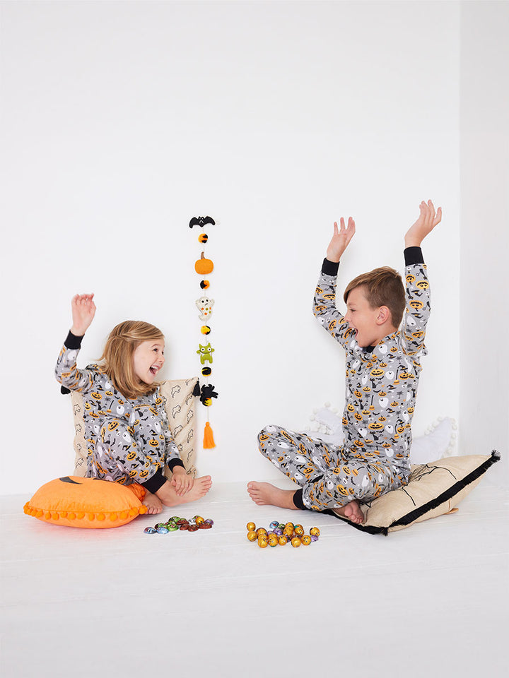 Kids Trick or Treat Long John Pajamas