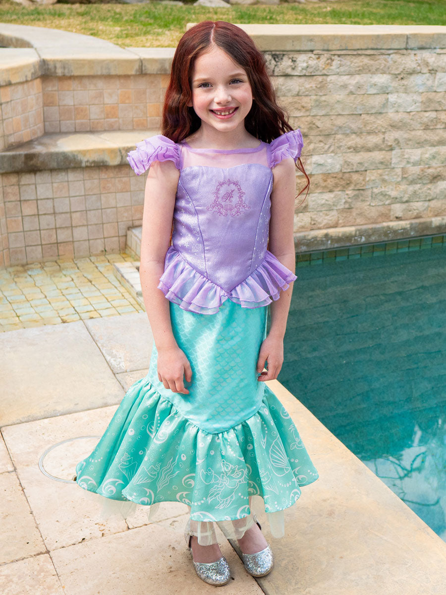 OBEEII Deguisement Sirène Princesse Ariel Robe pour Enfant Fille Ca