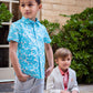 Day Party Shirt - Aqua Bloom