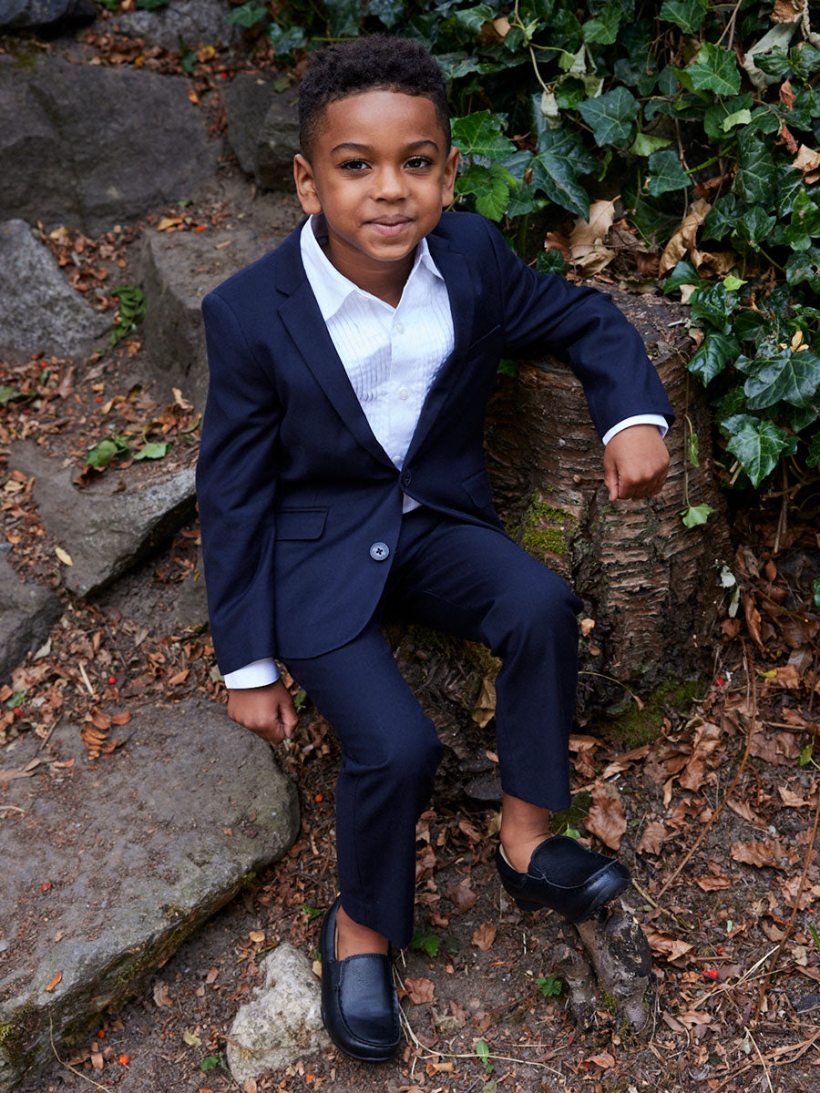 Boys Navy Blue Two-Piece Mod Suit