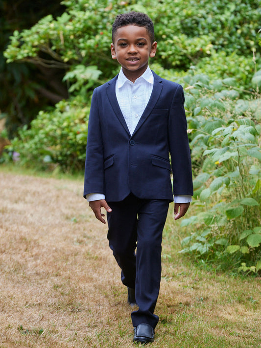 Boys Navy Blue Two-Piece Mod Suit