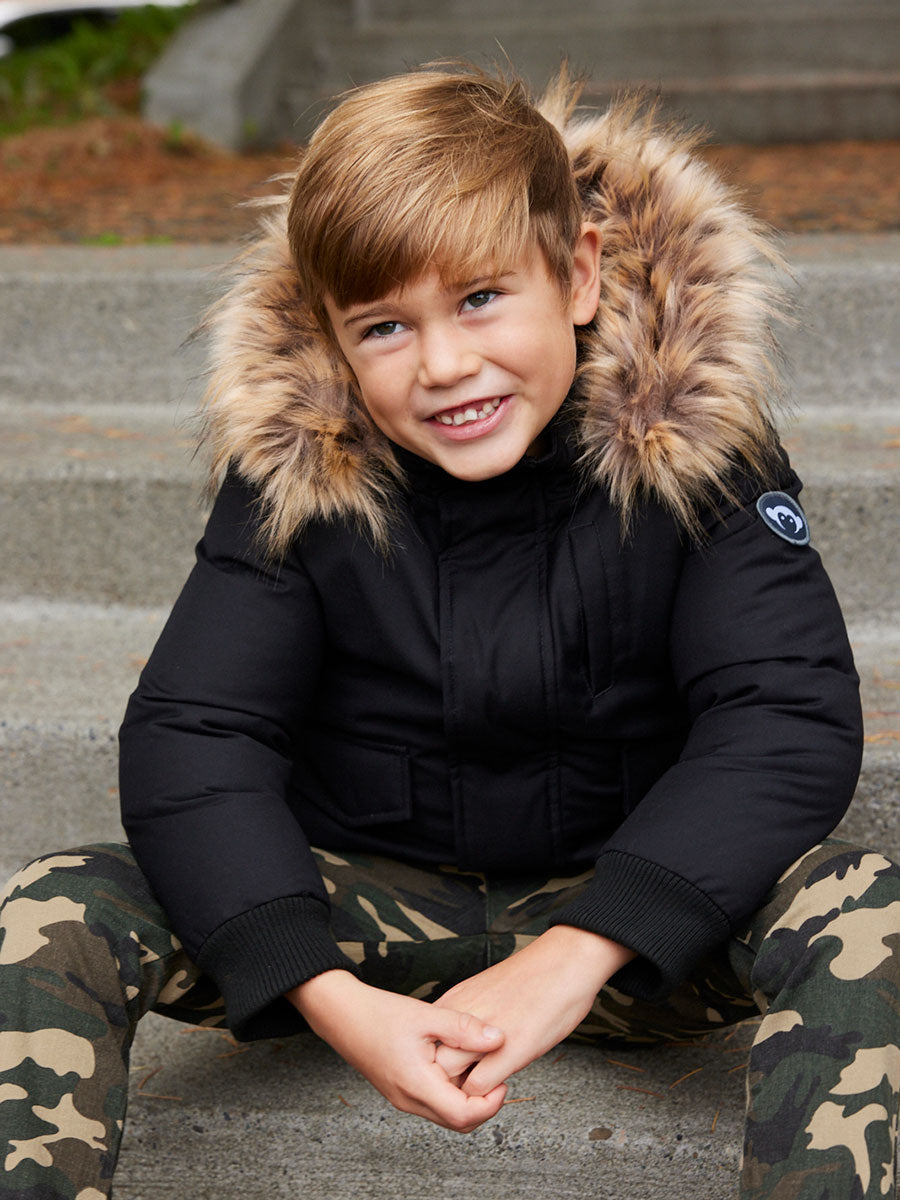 Boys Black City Transit Coat
