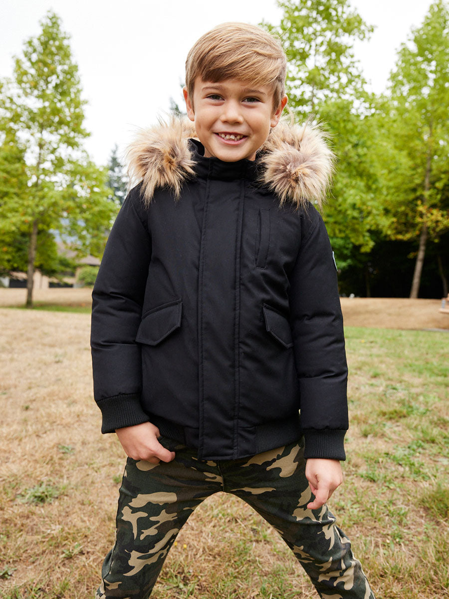 Boys Black City Transit Coat