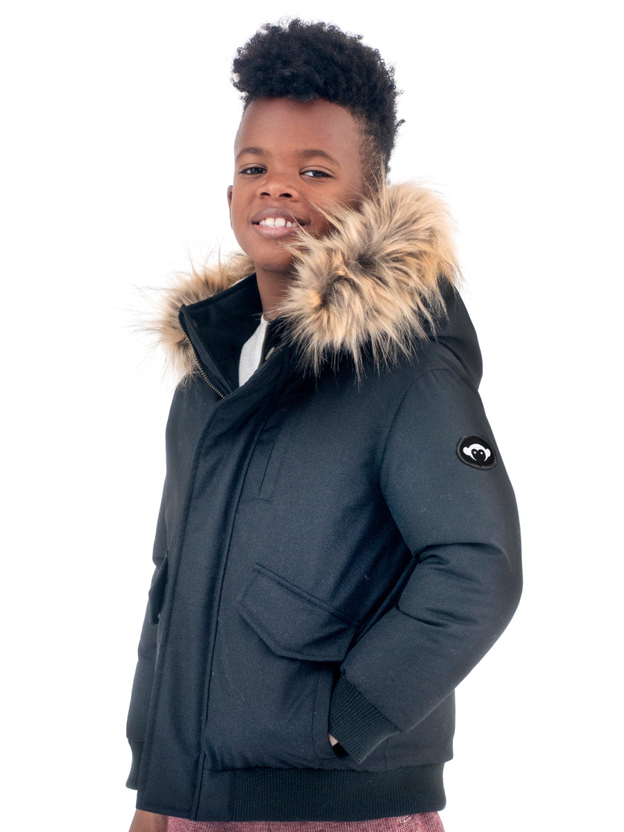 Boys Black City Transit Coat