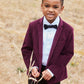 Boys Merlot Velvet Suit Blazer