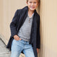 Boys Charcoal Houndstooth City Overcoat