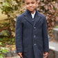 Boys Charcoal Houndstooth City Overcoat