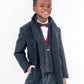 Boys Charcoal Houndstooth City Overcoat