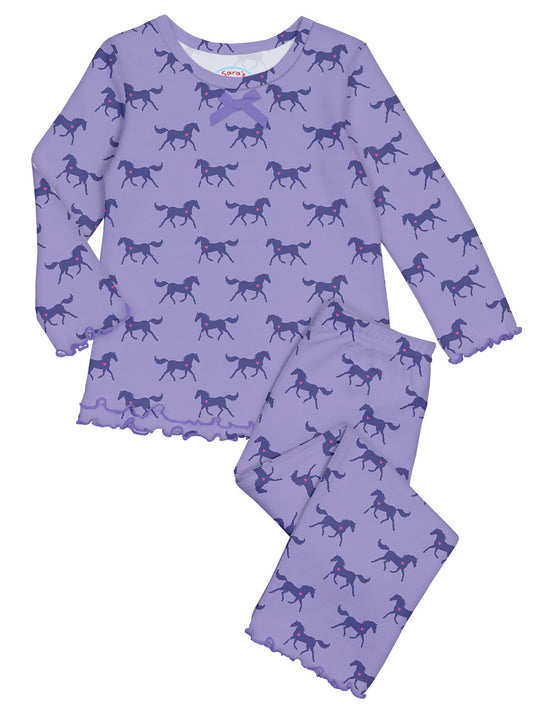 Girls Horse Heart Ruffle PJs