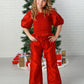 Chantal Ruby Red Pant Set