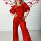 Chantal Ruby Red Pant Set