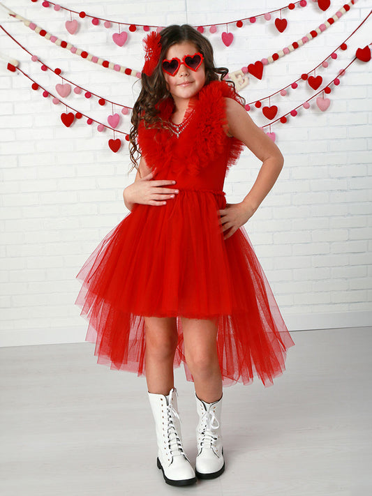 Emeline Ruby Red Tulle Dress