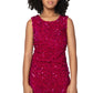 Berry Sequin Asymmetrical Dress