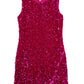 Berry Sequin Asymmetrical Dress