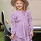 Lavender Dew Elastic Waist Gauze Dress