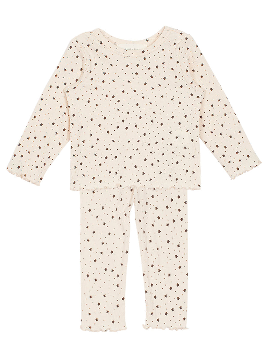 Starry Night Rib & Textured Cream Knit 2-Pc. Set