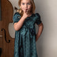 Holiday Green Sage Short Sleeve Charmeuse Dress