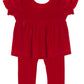 Noella Red Velvet Organza 2-Piece Set