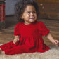 Noella Red Velvet Organza 2-Piece Set